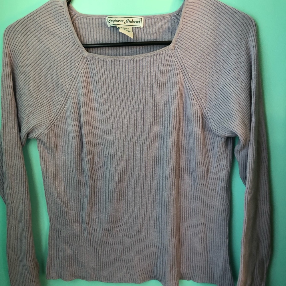 Purple square neck tee